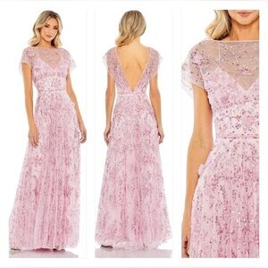Mac Duggal 93685 NWT Pink Long Sequins Formal Dress